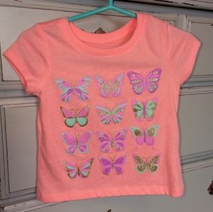 Children's Place tiled bright butterfly shirt